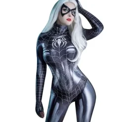 Spiderman Cosplay-kostume til kvinder, Halloween påske rød L black M