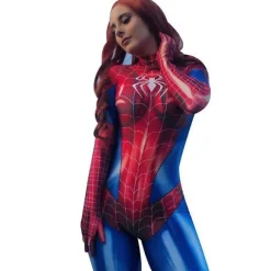 Spiderman Cosplay-kostume til kvinder Halloween påske Ed rød