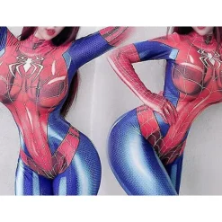 Spiderman Cosplay-kostume til kvinder Halloween påske Ed rød
