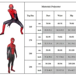 Spider-man: Far From Home Cosplay Kostume Unisex Spiderman Jumpsuit Voksen Halloween Fest Kostumer Zentai Suit-WELLNGS 190
