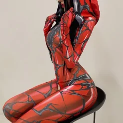 Spiderman Kostume Voksen Rød Ghost Spider Kostume Jumpsuit Bodysuit L