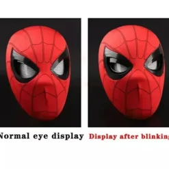Spiderman Maske med Ring Fjernbetjening til Blinkende Øjne Blinkende Hjelm Cosplay Party Halloween Maske Rekvisitter Red Electric Headband+Ring Control | Fyndiq