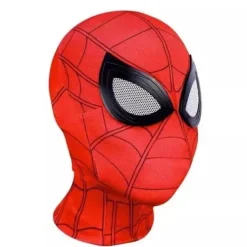 Spider-Man Maske med Ringfjernbetjening til Blinkende Øjne, Cosplayfest, Halloween Maske Rekvisit [LED] Black Headband+Ring Control