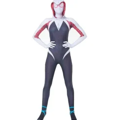 Spiderman Zentai Bodysuit Superhero Gwen Stacy Cosplay Kostume Jumpsuit Maske Dragt Piger Kvinde Bodysuit Halloween Voksen Barn H_a -a 170