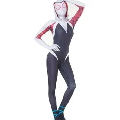 Spiderman Zentai Bodysuit Superhero Gwen Stacy Cosplay Kostume Jumpsuit Maske Dragt Piger Kvinde Bodysuit Halloween Voksen Barn H_a -a 170