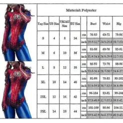 Spider-woman Bodysuit Kvinder Superhelt Spider-girl Cosplay Kostume Catsuit Stretch Jumpsuit Halloween Fest Fancy Kjole 2XL