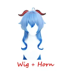 Spil Genshin Impact Ganyu Cosplay Paryk Horn Gradient Lys Mørkeblå Paryk Simulation Hovedbund Syntetisk Varmebestandig Stil 2 Har Hovedbund, CJY Style 2 Have Scalp en-US | Fyndiq