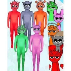 Sprunki Cosplay Kostume Jumpsuit Festlig Udklædning Bodysuit (170 Grå)