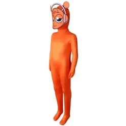 Sprunki Incredibox Barn Jumpsuit med Hætte Outfit Kostume Langærmet Lynlås Playsuit til Voksen & Børn Orange Orange 130cm