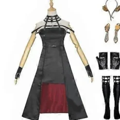 Spy X Family Anime Yor Forger Cosplay Kostume Halloween Rollespil Party Maskerade Tøj Handsker Strømper Hovedbeklædning Øreringe Sæt -NMAOV( M)[CO]