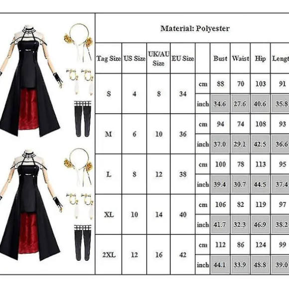 Spy X Family Yor Forger Cosplay Kostume Kjoler Handsker Strømper Hovedbeklædning Øreringe Sæt Halloween Fest Fancy Dress Outfits(XL)