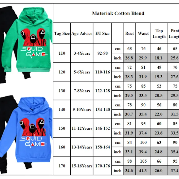 Squid Game Drenge Piger Sportswear Cosplay Kostume Jakke+bukser . navy blue 120cm