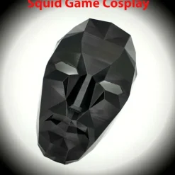 Squid Game Frontmand Cosplay Halloween Maske Sort Black s