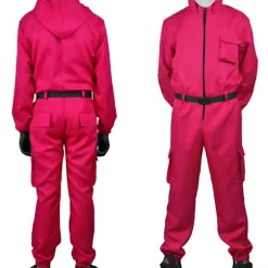 Squid Game Kostume - Cosplay Kostume Rød Str. XL Ed XL_yux Ed XL