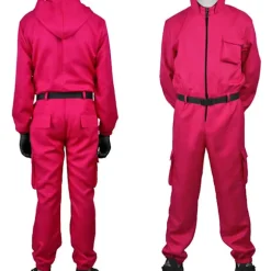 Squid Game Kostume / Maskeraddrækt - Cosplay Dragt Rød M Red
