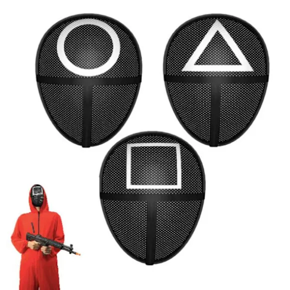 Squid game Mask - Cosplay Halloween - Black Rund