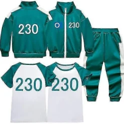 Squid Game 2-personers rollespil kostume sportstøj fuldt sæt - WELLNGS No.230 140cm