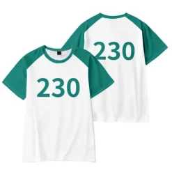 Squid Game Spiller 001/456 Kostume T-shirt No.230 XL