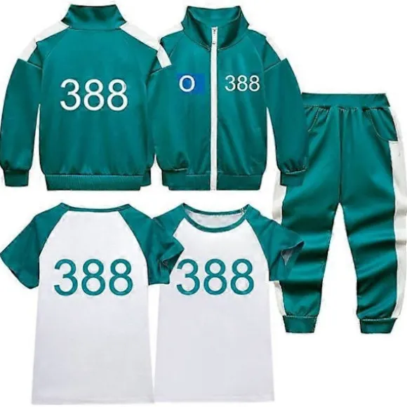 Squid Game 2-spiller Cosplay Kostume Træningsjakke Komplet Tøjsæt Nr. 388 150cm No.388 150cm