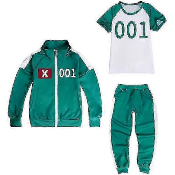 Squid Game 2-Spillers Cosplay Kostume Tracksuit Komplett Tøj Sæt 120cm 1