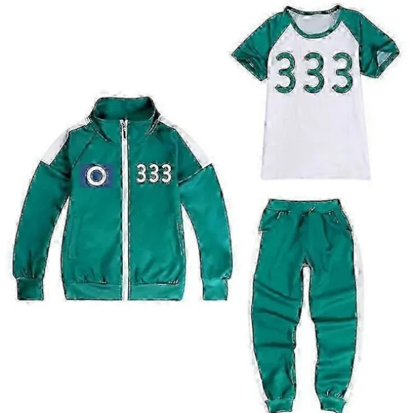Squid Game 2-Spillers Cosplay Kostume Tracksuit Komplett Tøj Sæt 150cm No.333