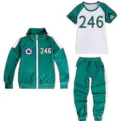 Squid Game 2-Spillers Cosplay Kostume Tracksuit Komplett Tøj Sæt 170cm No.246