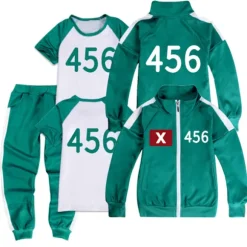 Squid Game, træningsdragt, komplet sæt, nummer 456 456-Perfekt 456 140