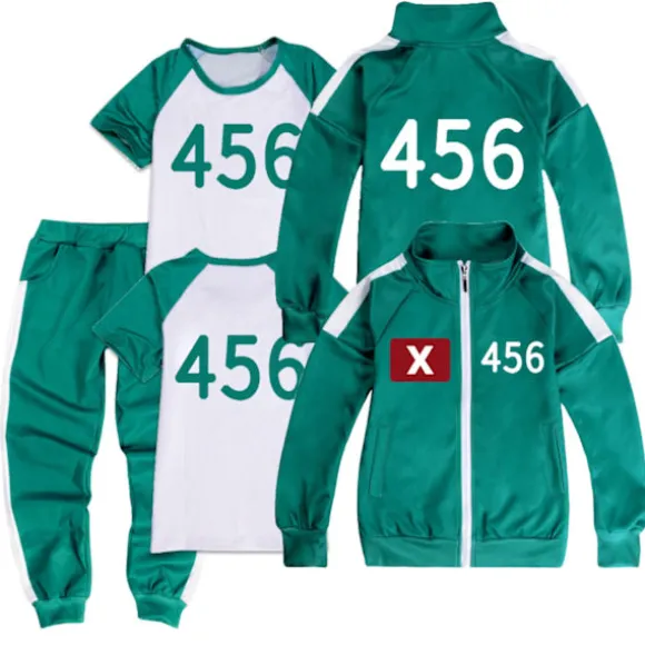 Squid Game, træningsdragt, komplet sæt, nummer 456 456-Perfekt 456 140
