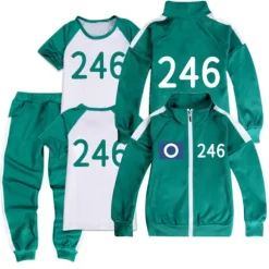 Squid Game, Træningstøj, Komplet sæt med nummer 246 246 246 246 246-XF29- 246【co】