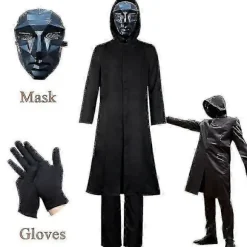 Squid Game Voksen Stil Boss Kostume + Maske + Handsker (Komplet sæt) XL M 40-44