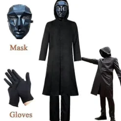 Squidward Games Boss Kostume til Voksne + Maske + Handsker - Perfekt Full set S