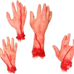 st Halloween afskårne hænder og fødder sæt uhyggelige blodige brækkede kropsdele Halloween rekvisitter dekorationer, CJY