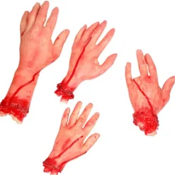 st Halloween afskårne hænder og fødder sæt uhyggelige blodige brækkede kropsdele Halloween rekvisitter dekorationer, CJY