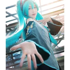 Sæt Hatsune Miku Cosplay Kostume Dame Sceneoptræden Falsk Tegneseriefigur Uniform Halloween Party{ee}{FY} L