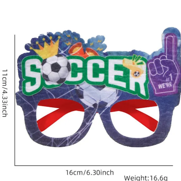 Sæt med 4: 2026 USA-Canada-Mexico VM Fan Dekorative Jublende Fodboldbriller D