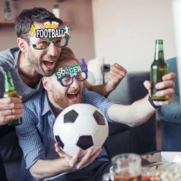 Sæt med 4: 2026 USA-Canada-Mexico VM Fan Dekorative Jublende Fodboldbriller D