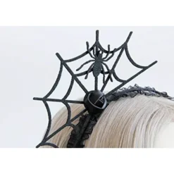 Sæt med 2 Halloween-kostumer, edderkoppehalskæde + uhyggelig græskarhovedbøjle