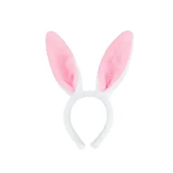Sæt med 3 lyserøde kaninøre-pandebånd plysøre-pandebånd kanin hai