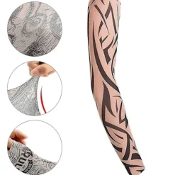 Sæt med 6 Udendørs Cykling Tattoo Ærmer Sømløse Mænds og Kvinders Blomst Arm Udendørs Solbeskyttelse Arm Ærmer