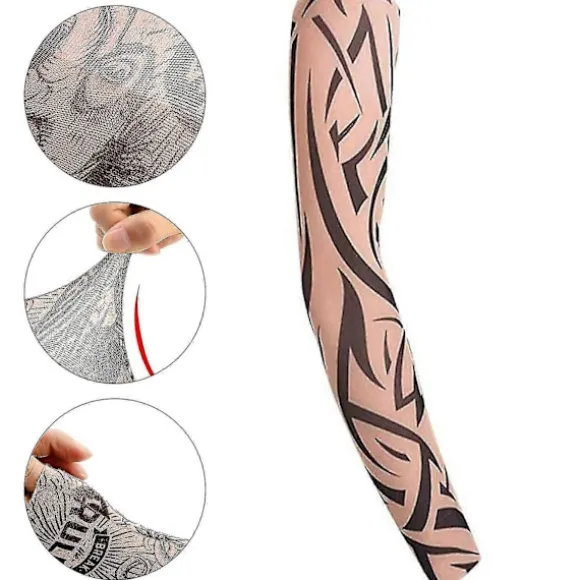 Sæt med 6 Udendørs Cykling Tattoo Ærmer Sømløse Mænds og Kvinders Blomst Arm Udendørs Solbeskyttelse Arm Ærmer