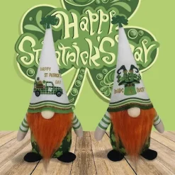 St. Patricks Dag Nisser Dukke Saint Patricks Grøn Ansigtsløs Dukke Dekor Vedhæng Hjem Dekoration-B.pa