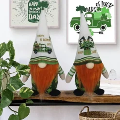 St. Patricks Dag Nisser Dukke Saint Patricks Grøn Ansigtsløs Dukke Dekor Vedhæng Hjem Dekoration-B.pa