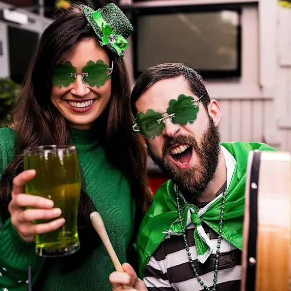 St. Patricks Dag Solbriller Kløver Briller Kostume Tilbehør Festartikler Gaver C 1Pc