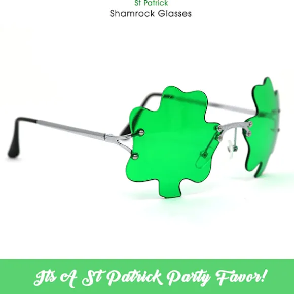 St. Patrick's Day Irske Kløverblade Grønne Alfekostume Briller 1 Pakke