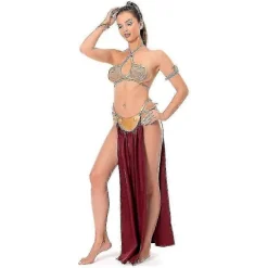 Star Wars Leia Slavekostume Kvinder Sexet Guld Bikini Sæt Halloween Fest CosplayCJY kvinde female S