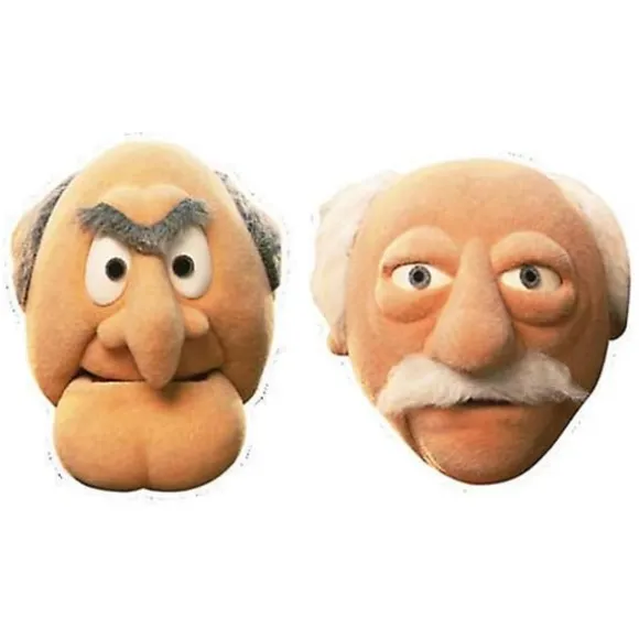 Statler og Waldorf Kort Karnevalmaske Sæt af 2 (The Muppets) (FMY)