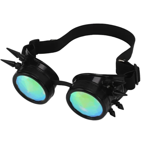 Steampunk Briller Retro ABS Elastisk Bånd Kalejdoskop Rave Briller Party Sort