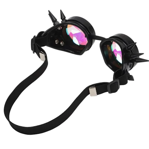 Steampunk Briller Retro ABS Elastisk Bånd Kalejdoskop Rave Briller Party Sort