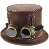 Steampunk hat med beskyttelsesbriller Viktoriansk dame cylinderhat