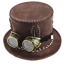Steampunk hat med beskyttelsesbriller Viktoriansk dame cylinderhat